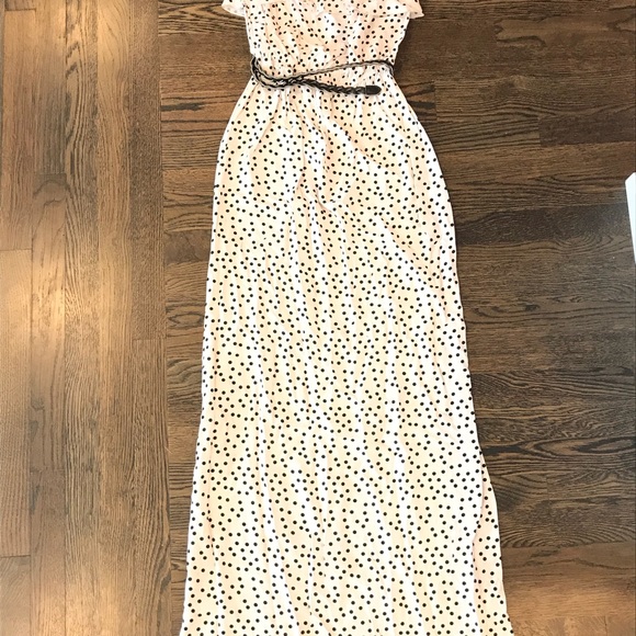 **CLOSET CLEAR OUT** Strapless white and black polka dot maxi - Picture 3 of 5